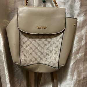 Nine West Beige‎ Backpack Bag Pocketbook Purse Small